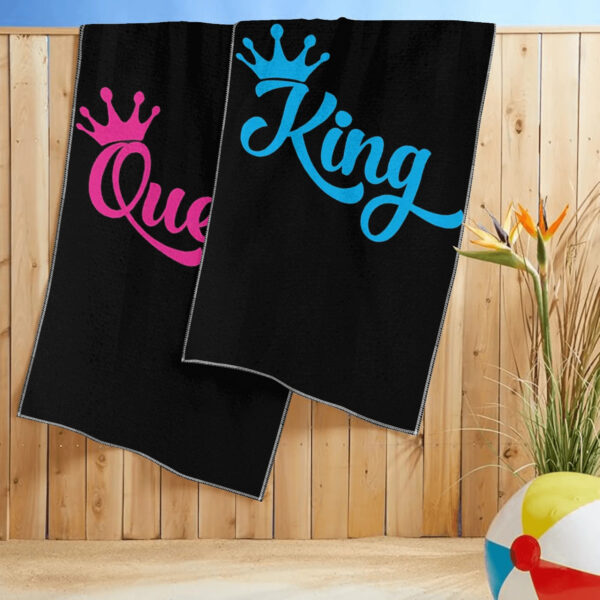 Ensemble de 2 serviettes de plage pour roi et reine – Image 7