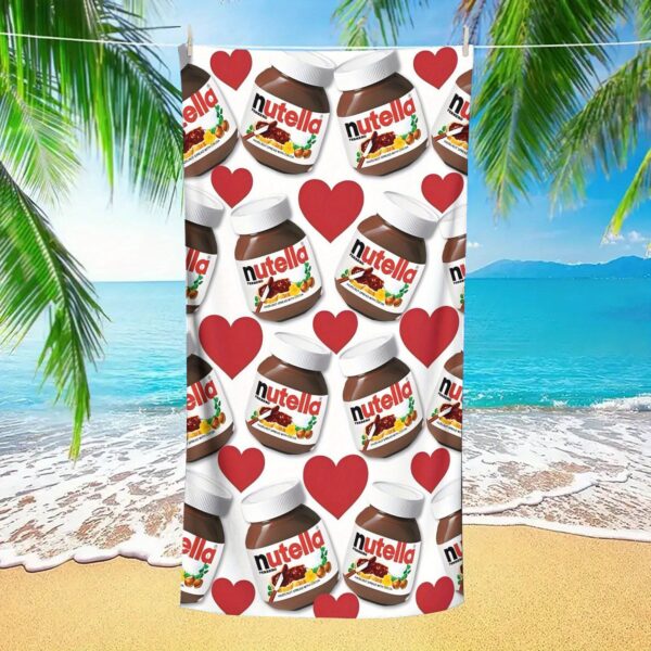Serviette de plage et sac de rangement 2-en-1 sur le thème Nutella – Image 2