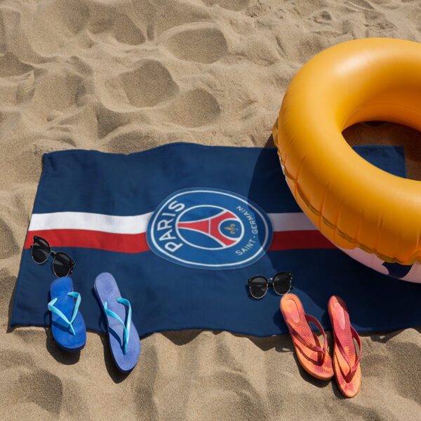 Serviette de plage avec logo de la tour Eiffel et du PSG – Image 3