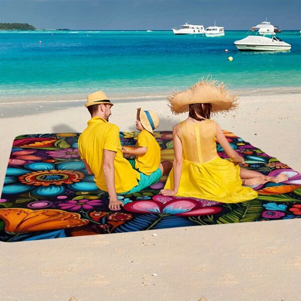Drap de plage Imprimé Floral Tropical Vibrant – Image 6