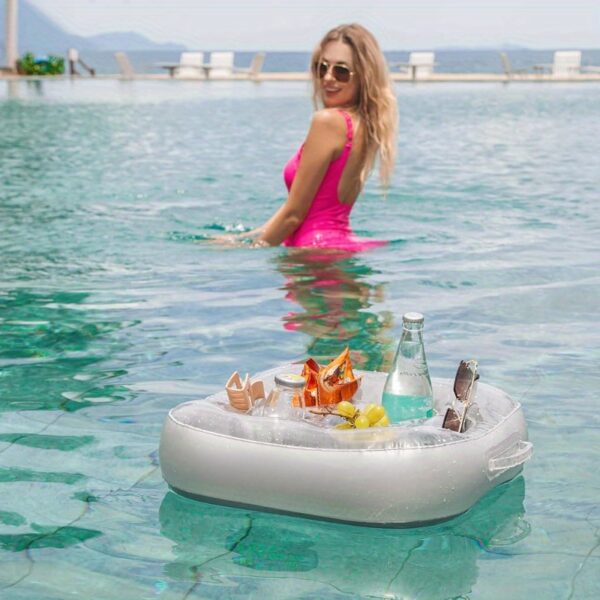 Support gonflable pour boissons dans la piscine avec 4 emplacements pour tasses – Image 6