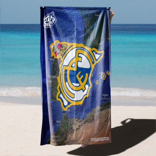Serviette de Plage Carte du Football de Madrid – Image 2