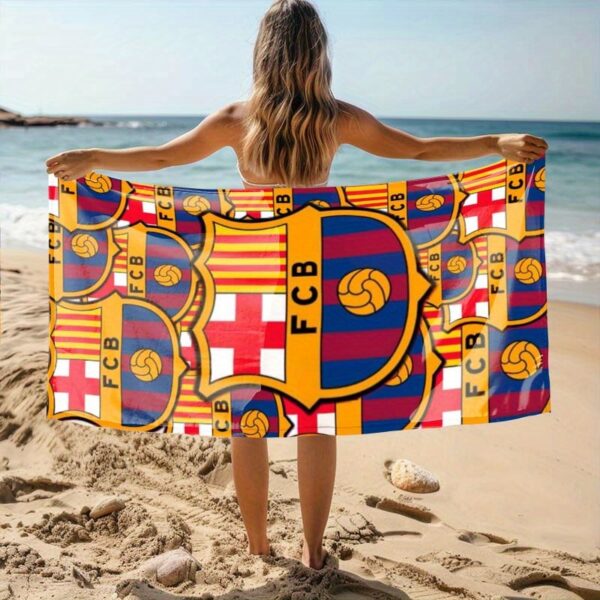 Serviette de plage avec logo de l'équipe du FC Barcelone – Image 2