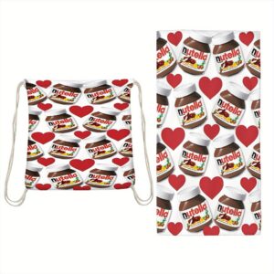 Serviette de plage et sac de rangement 2-en-1 sur le thème Nutella