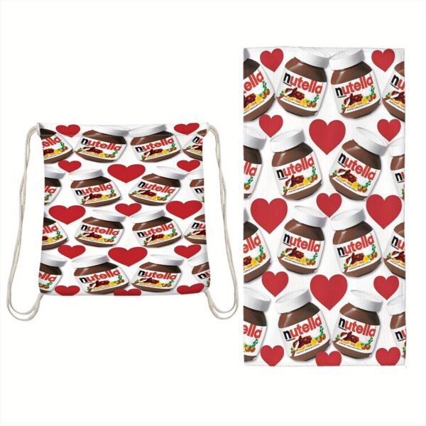 Serviette de plage et sac de rangement 2-en-1 sur le thème Nutella