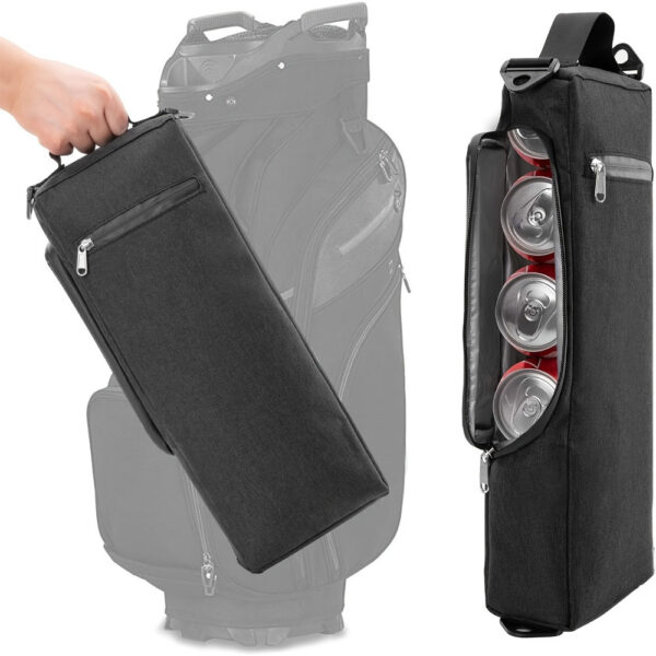 Sac isotherme souple noir pouvant contenir 6 canettes de bière ou deux bouteilles de vin – Image 3