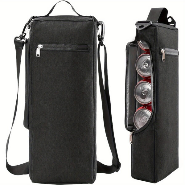 Sac isotherme souple noir pouvant contenir 6 canettes de bière ou deux bouteilles de vin – Image 8