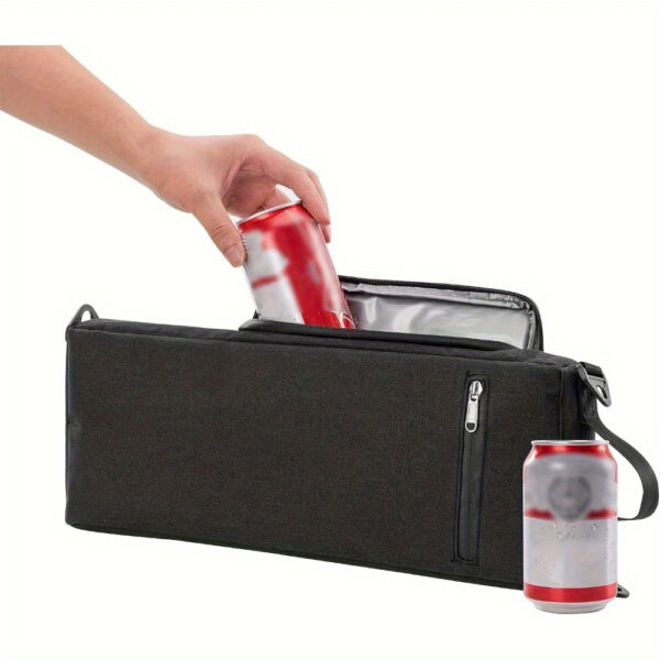Sac isotherme souple noir pouvant contenir 6 canettes de bière ou deux bouteilles de vin – Image 6