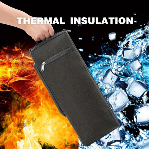 Sac isotherme souple noir pouvant contenir 6 canettes de bière ou deux bouteilles de vin – Image 2