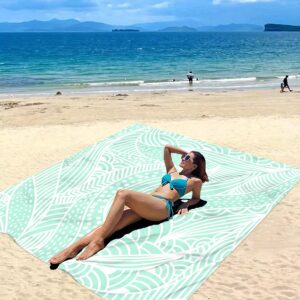 Drap de plage Motif Feuille Verte Simple