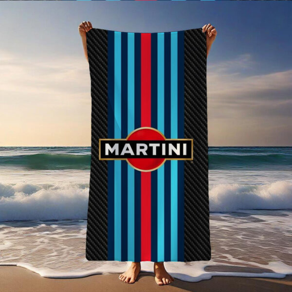 Serviette de Plage et Bain à Rayures Martini Logo
