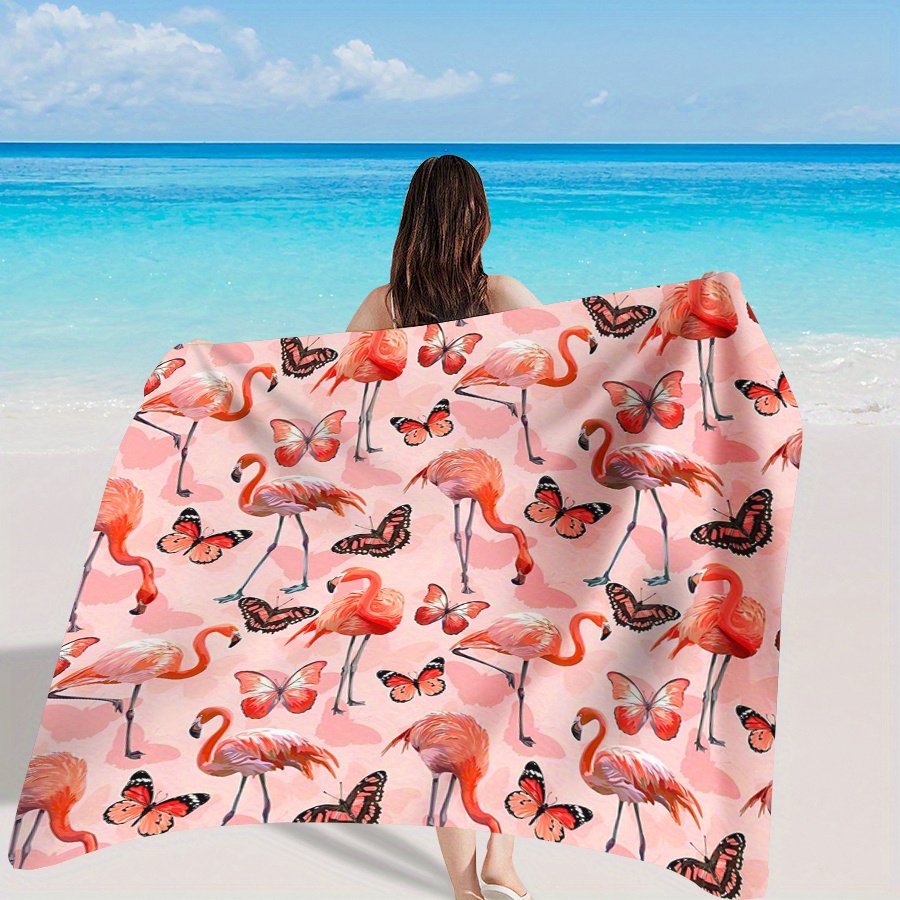 Drap de plage Flamant Rose & Papillon – Image 8