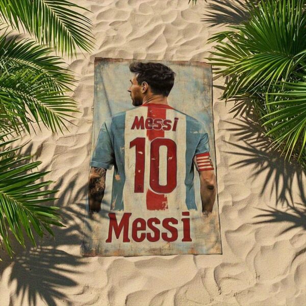 Serviette de Plage Messi Argentine – Image 3