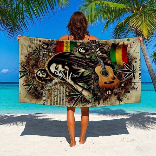 Serviette de plage Bob Marley Artwork – Image 3