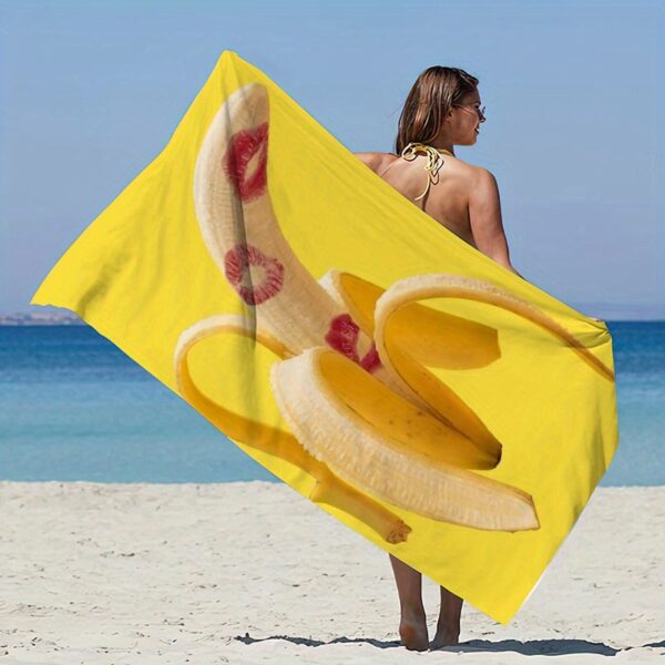 Serviette de plage banane et de lèvres vives – Image 3