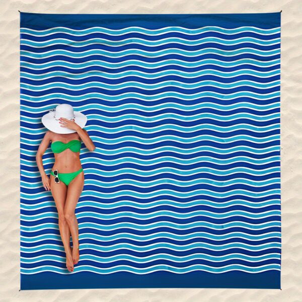Drap de plage Deux Personnes bleu