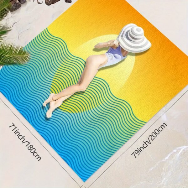 Drap de plage rayures d'ondes océaniques – Image 5