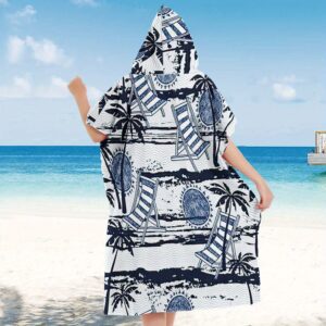 Ponchos de plage Palmier Tropical & Rayures