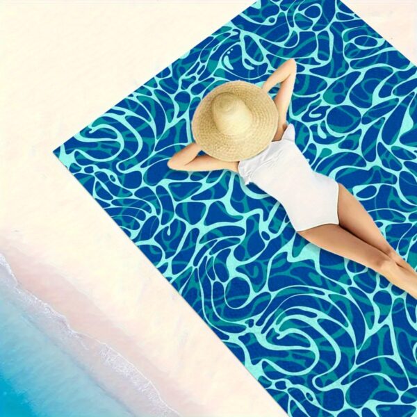 Drap de plage Bleu et Turquoise – Image 2