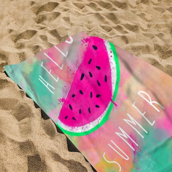 Serviette de Plage Éclaboussure Pastèque Vibrante – Image 5