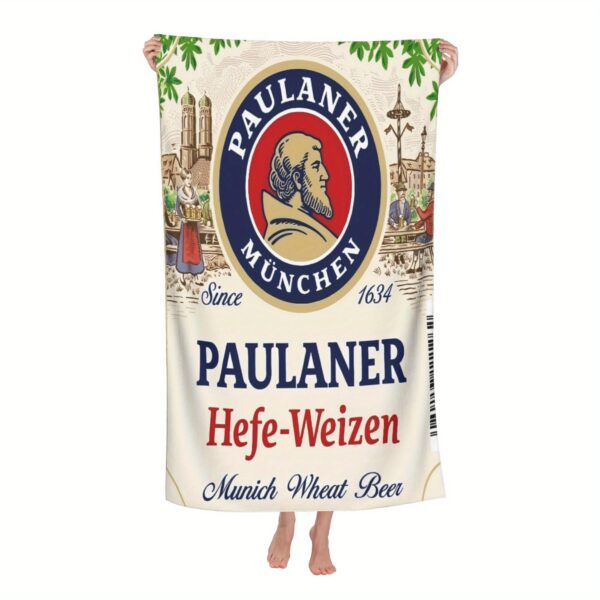 Serviette de Plage Florale Tropicale Inspirée par la Bière Blanche Paulaner Munich