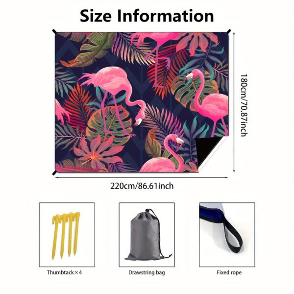 Drap de plage Motif Flamant Rose – Image 3