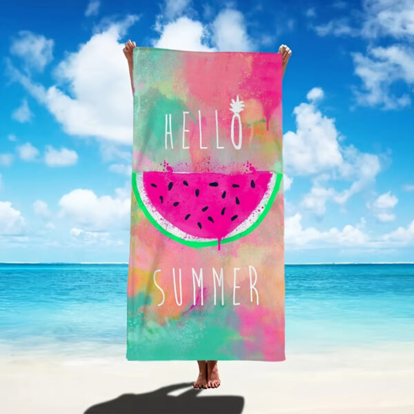 Serviette de Plage Éclaboussure Pastèque Vibrante – Image 3