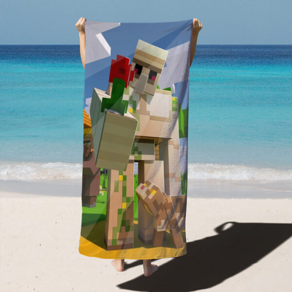 Serviette de plage en forme de marionnette en pixel mignonne