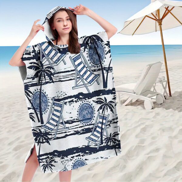 Ponchos de plage Palmier Tropical & Rayures – Image 4