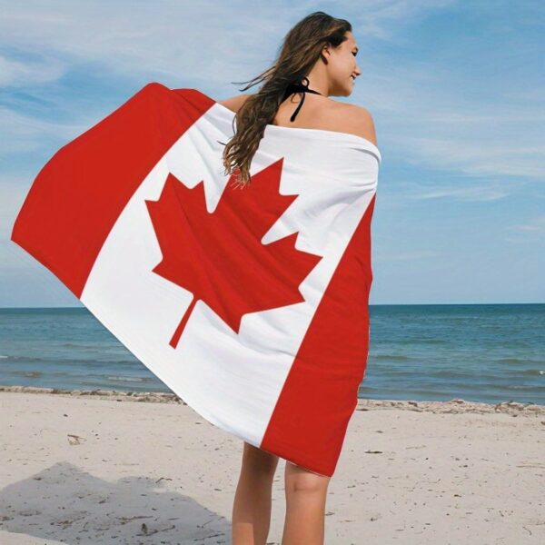 Serviette Sans Sable Design Drapeau Canadien – Image 2