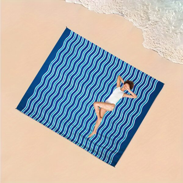 Drap de plage Deux Personnes bleu – Image 5