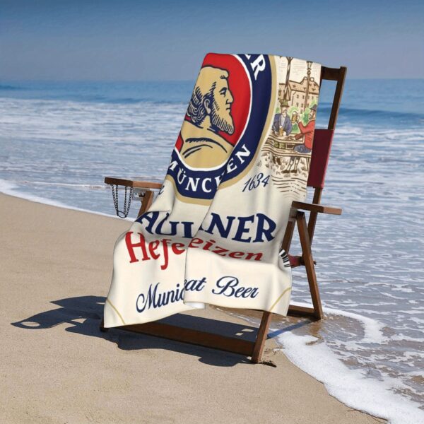 Serviette de Plage Florale Tropicale Inspirée par la Bière Blanche Paulaner Munich – Image 2