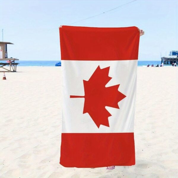 Serviette Sans Sable Design Drapeau Canadien