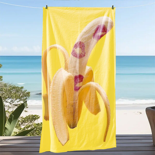 Serviette de plage banane et de lèvres vives – Image 7