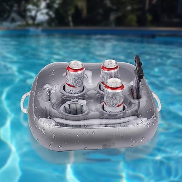 Support gonflable pour boissons dans la piscine avec 4 emplacements pour tasses – Image 10