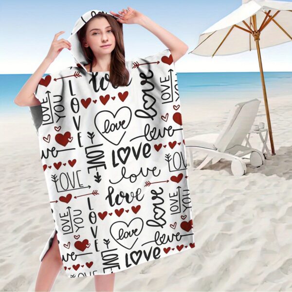 Poncho de plage cœur "LOVE" – Image 4