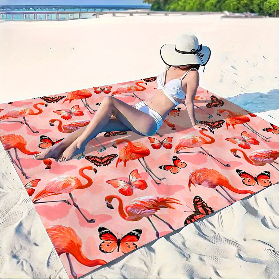 Drap de plage Flamant Rose & Papillon – Image 6
