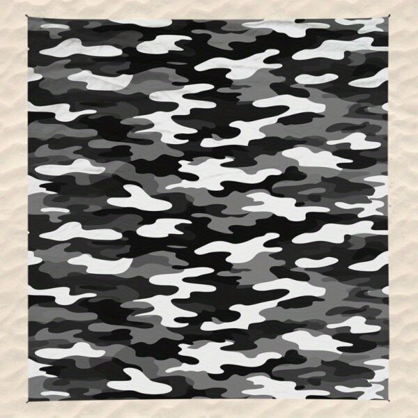 Serviette de Plage à camo Noir et Blanc – Image 9