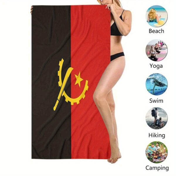 Serviette de Plage Motif Drapeau d'Angola