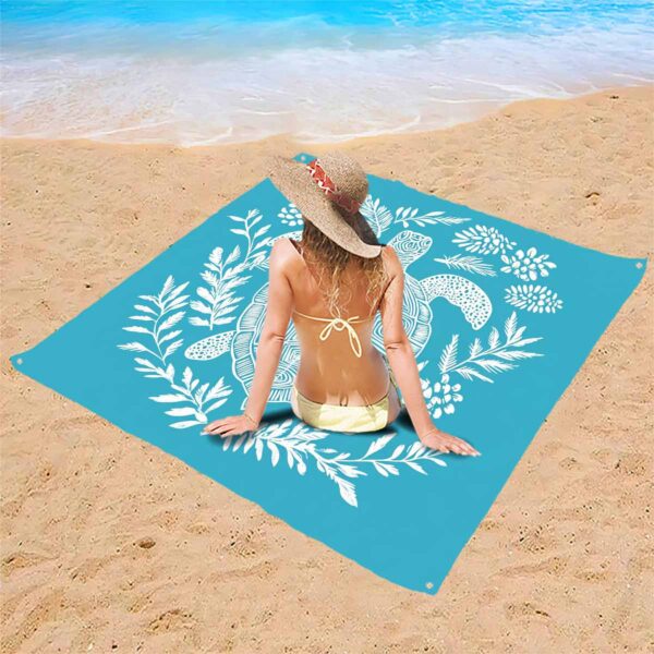Drap de plage tortue bleu – Image 2