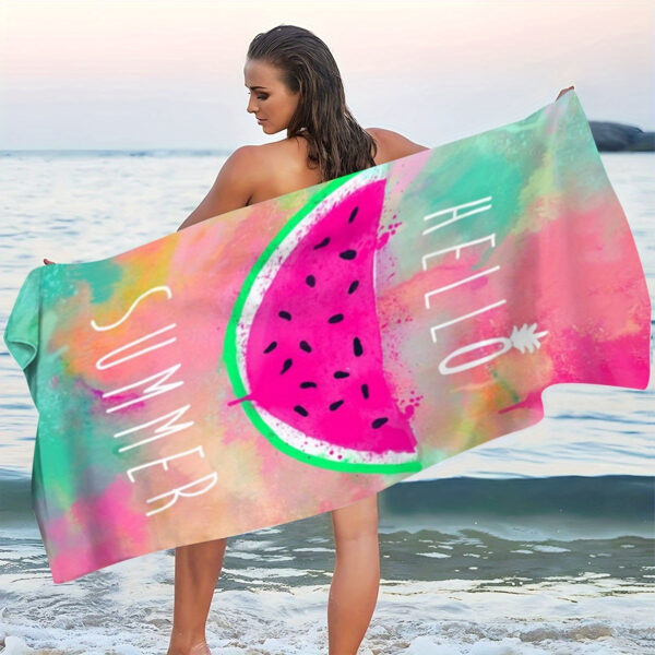 Serviette de Plage Éclaboussure Pastèque Vibrante – Image 2