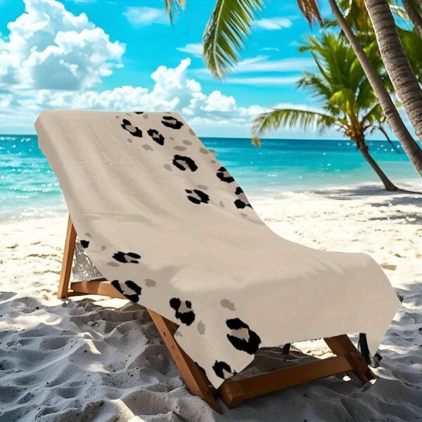 Serviette de plage Imprimé léopard beige – Image 2