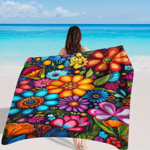 Drap de plage Imprimé Floral Tropical Vibrant – Image 10