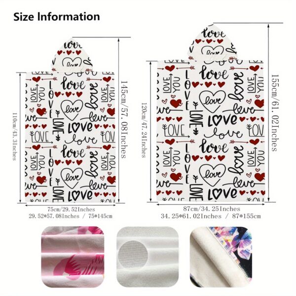Poncho de plage cœur "LOVE" – Image 3