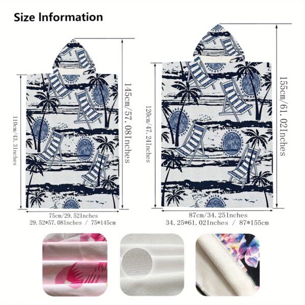 Ponchos de plage Palmier Tropical & Rayures – Image 3