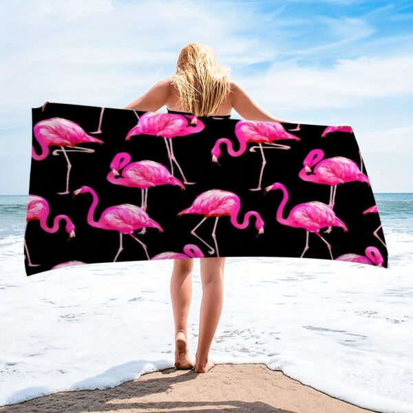 Serviette de Plage Flamant Rose – Image 2