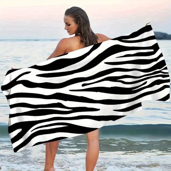 Serviette de Plage à Rayures Zèbre – Image 2