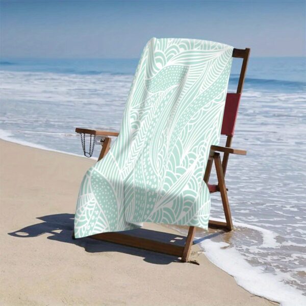 Drap de plage Motif Feuille Verte Simple – Image 4
