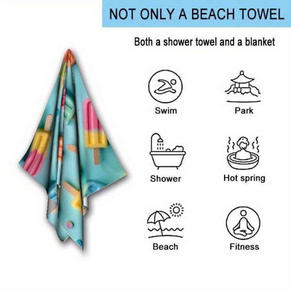 Serviette de Plage Motif Glace Coloré – Image 8