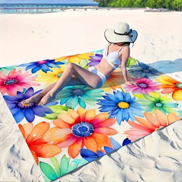 Drap de plage florale extra large – Image 6